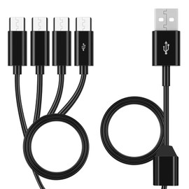 UCEC Micro USB Splitter, USB to Micro USB Cable, 4-in-1 Multi USB Charging Cable, USB A to Micro USB Cord Charger, USB 2.0 Type A Male to 4 Micro USB Male MicroUSB Cable for Data Sync Charging, 1.64ft