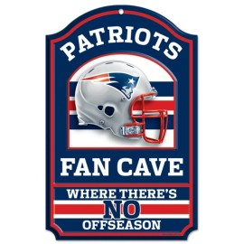 New England Patriots Wood Sign - 11"x17" Fan Cave Design
