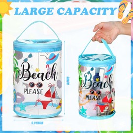 Neceser de Maquillaje de Playa Transparente Impermeable Bolsa de Cosméticos PVC con Playa Velero Tortuga de Supervivencia Estuche Organizador Portátil con Estampado Floral Hawaiano (Playa)