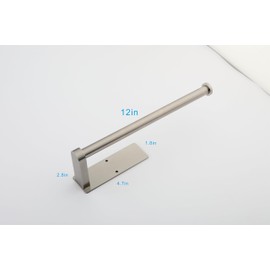 LJLB Space-Saving Stainless Steel Paper Towel Holder for Kitchen and Bathroom, Self-Adhesive or Screws Installation, Brushed Nickel Finish, 12 Inch, 2 Pack