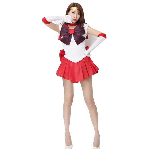 OURCOSPLAY Women's Hino Rei Cosplay Costume 6 Pcs Set (Women