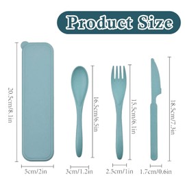 2 Sets Portable Reusable Cutlery Set with Case - Eco-Friendly Plastic Utensils for Travel & Outdoor Dining | Compact & Lightweight | Sustainable & Durable | Ideal for Lunch, Camping, Picnic