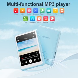 64GB MP3 Player with Bluetooth 5.3 ，MECHEN 2.4" Full Touch Screen，Portable Digital Music Player with Speaker，FM Radio, Line Recording, HiFi Lossless Sound, Support up to 128GB