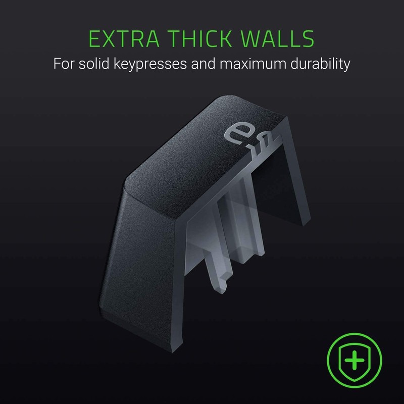 Razer PBT - Juego de Tapones para Llaves, Color Negro