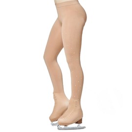 DANCEYOU Ice Skate Figure Skating Tights Over The Boot Crystal for Child Women