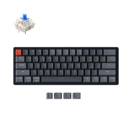Keychron K12 Wireless/Wired Mechanical Keyboard with Hot-swappable Gateron G Pro Blue Switch 60% Compact Layout RGB Backlit Aluminum Frame Compatible with Mac Windows