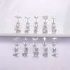 VALDEAS Heart 925 Sterling Silver Flat Back Studs Screw Back