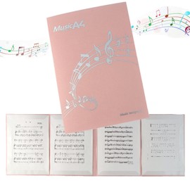 Sheet Music File, A4 Size, Holds 6 Sheets, 4 Pages, Writable Music File, Music Holder, Breading, Anti-Glare, Cover, Piano, Electronic Piano, Accessory (Orange)