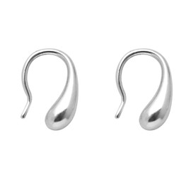 Channel V 925 Sterling Silver Small Teardrop Hook Earrings Lightweight Thread Drop Earrings for Women 18K Gold Plated Tiny Threader Earrings Fashion Jewelry, one size, Silver, non