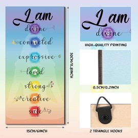 Blulu Chakra Quotes Sign Buddha Wall Decor Yoga Zen Wall Art Wooden Spiritual Decor 7 Chakra Hanging Motivational Meditation Buddhism Spa Room Sign for Yoga Living Room Bedroom Bathroom(Safe Style)