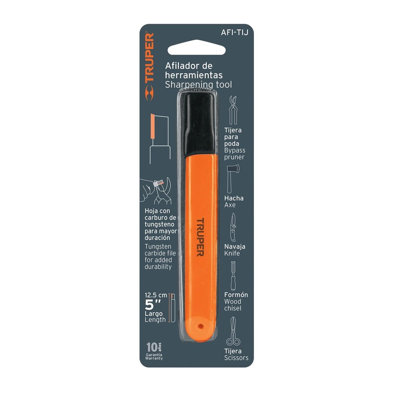 Truper AFI-TIJ, Afilador para herramientas de corte, mango cubierto de