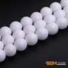 GEM-Inside 14mm White Color Jade Gemstone Beads for Jewelry Making
