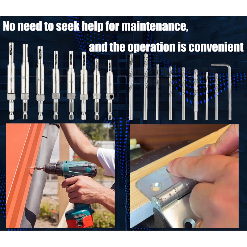 Self Centering Drill Bit Set, Be Compatible with 1/4 in