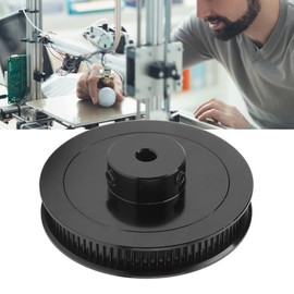 Synchronous Wheel 80 Teeth GT2 Alloy Steel Flange Timing Belt Pulley 5mm Bore for 3D Printer CNC Lathe 6mm Width Belt(Black)