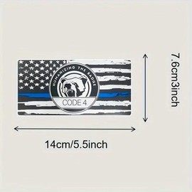 Bumper Sticker, Thin Blue Line American Flag, Code 4, Car, Truck & Window Waterproof Vinyl Car Stickers Decals - number: 1pc