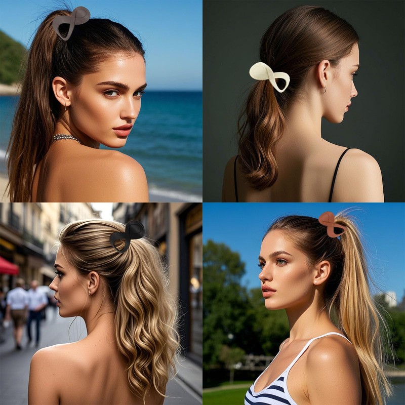 Flomiara 4PCS Hair Claw Clip, Hair Clips for Thick Hair