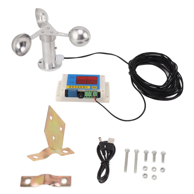 Wind Speed Alarm Device 3 Fan Blades Tower Crane Anemometer