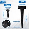SPEEDWOX 4 Pack Black T-Strap Shed Hinge 12 Inch Heavy