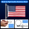 FRF FLAG 4 Pack Stainless Steel Flagpole Clip Kit with