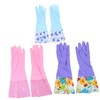 Baluue 3pairs Food Grade Gloves for Dishwashing Kitchen Cleaning Gloves