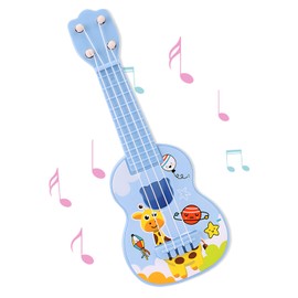 Kids Guitar, Deer Design Ukulele Toy for Children Ages 2-6, with 4 Adjustable Strings Mini Children Musical Instruments,for Early Learning, Guitar for Toddlers Beginners(21cm)