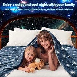 inhand Cooling Blanket Queen Size (90"x90") - Cooled Blankets for Hot Sleepers Lightweight Breathable Summer Blanket for Sleeping Night Sweats to Keep Cool in The Heat -Navy