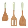 3Pcs Wooden Spatula Set Heat Resistant Light Weight Kitchen Cooking