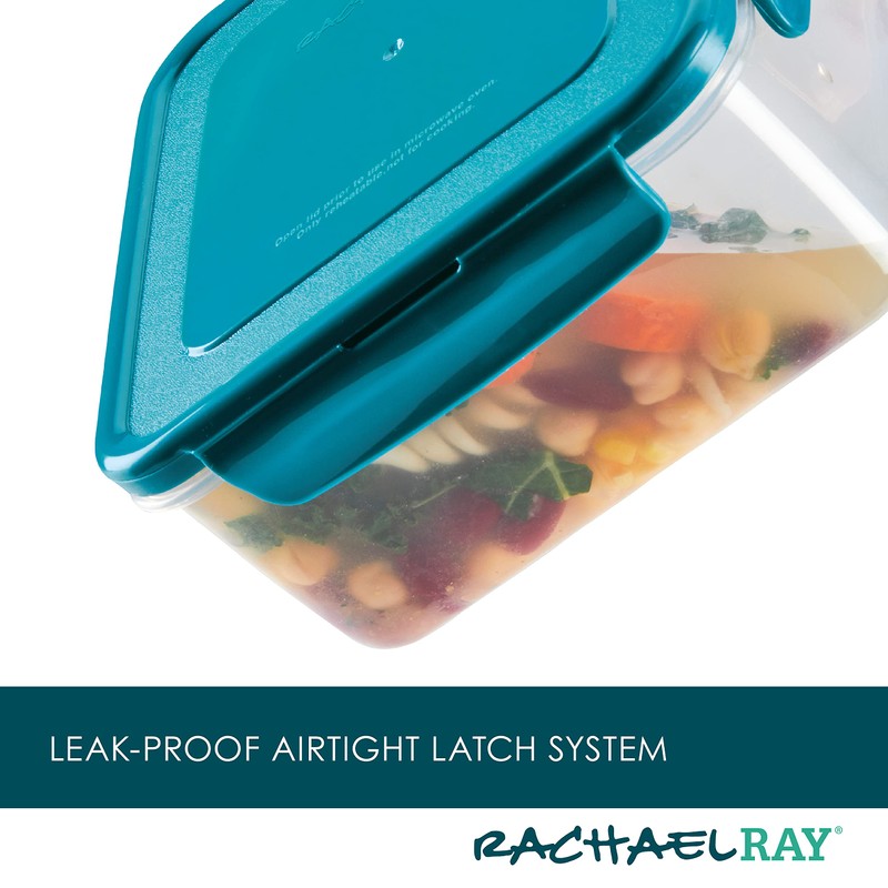 Rachael Ray Leak-Proof Nestable Container Food Storage Bin Set, 10-Piece