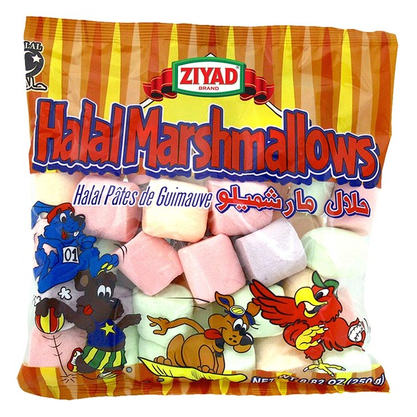 Ziyad Gourmet Halal Full Size, Multi-colored, Marshmallows, Fruity, Pork-Free, Egg-Free, Dairy-Free, Gluten-Free, Perfect for Holidays and S’mores 8.80 oz