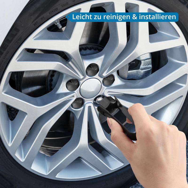 AUTOUTLET 24pcs Wheel Nut Caps 17 mm, Wheel Bolts Wheel
