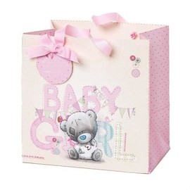 Me to You - Medium Baby Girl Gift Bag - Tatty Teddy Bear