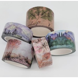 Serenity Fair Natual Mountain Forests washi Tapes (Mountain Nature Forest) for Autumn Fall Crafts and Home Decor. 10 meter / 33 feet/roll