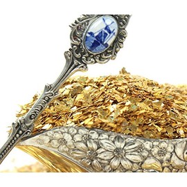 Meyer Imports Crushed Glass Glitter for Arts and Crafts - Broken Glass German Glitter for Resin Craft Art/Tumblers/Nail Art/DIY Jewelry Making Decoration - 1 OZ Jar - Gold