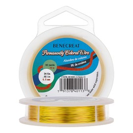 BENECREAT 0.5mm Gold Plated Copper Wire, Beading Craft Wire, Gold, 30m