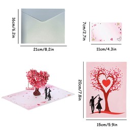 Auriselle 3D Pop-Up Herzförmiges Baumdesign Valentinstag Karte, Folding Cards einzigartig gestaltet, um wahre Gefühle auszudrücken perfekt für romantische Anlässe und besondere Momente