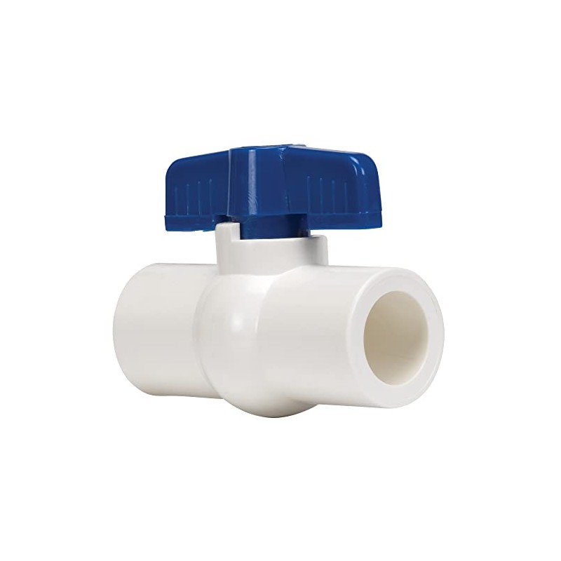 Homewerks VBVP40E3B Ball Valve PVC Schedule 40, x Solvent, 1/2-Inch,