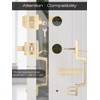 EHOMEWARE Brass Double Front Door Handle Set, Gold Heavy Duty