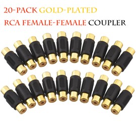 Warmstor 20 Pack RCA Female to Female Coupler Audio Video Adapter Gold Plated, for Phono,Speaker,RCA Cable,Amplifier