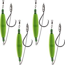 Catfish Float Rigs Fishing Bobbers Popping Cork Tackle Catfishing Equipment Combo for Bank River Lake EVA Peg Artificial High Buoyancy Body Circle Hooks Weight (Pack of 4, 3")