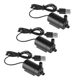 SIPYTOPF 3PCS DC 3-5V USB Micro Submersible Mini Water Pump,Small Aquarium Pump for Fish Tank Aquariums Pond Fountain Hydroponics Garden (Black)
