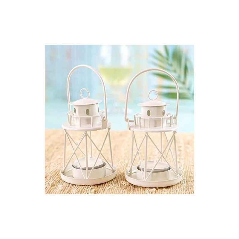 By the Sea Lighthouse Tea Light Holder - size: 4PC