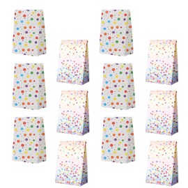 RPOLLWSUN 12pcs Rainbow Small Party Gift Bags 9.45 * 5.12 * 3.15inch ﻿Colorful Dots Party Favor Bags Goodie Bags for Girls Birthday Baby Shower Wedding Bridal Engagement ﻿