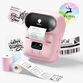 Phomemo M110 Label Makers, Barcode Bluetooth Printer, Thermal Pocket Inkless Sticker Printer for Small Business, Address, Mailing, Price Tag, File Folder Labels for Phone/Tablet/PC/Mac, 3-Roll Labels