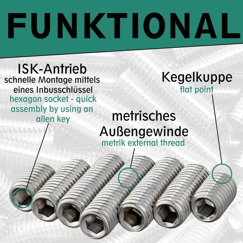 Set Screw with Taper Point and Hexagon Socket (ISK) in