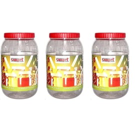 Sunpet Food Storage Canisters, Plastic, Red, 4000 ml, Pack of 3