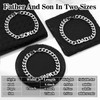 Saintda Dad Son Bracelet Set 316L Stainless Steel Cuban Chain