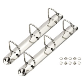 PATIKIL A5 3 Hole Ring Binder Mechanisms, 2 Set 1.18" D Ring Replacement Binder Planner Loose Leaf Binding Spines for Organizers DIY Fill Paper Storage Folder Accessories, 26mm Silver Tone