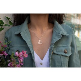 WANDA PLATA Zodiac Sign Necklace for Women 925 Sterling Silver Horoscope Pendant Astrology, Sterling Silver