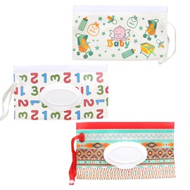 Pack of 3 Wet Wipes Bag for Babies, Wet Wipes Box on the Go