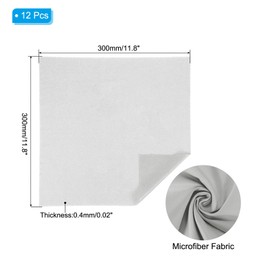 PATIKIL Eyeglass Microfiber Cleaning Cloth 12"x12", 12 Pack Glasses Cleaning Cloth Soft Wipe Screen Cloth for Camera Lens Eyeglasses Screens, Gray